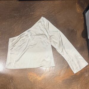 Express Cream One-Shoulder Blouse